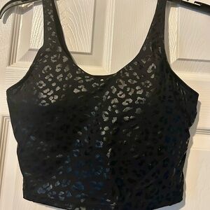 Black Leopard Print Crop Top